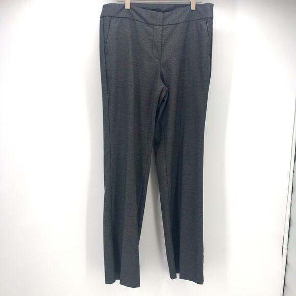 Ann Taylor Factory Pant Womens 10 Black White Flat Front Pockets Trouser - Picture 1 of 11